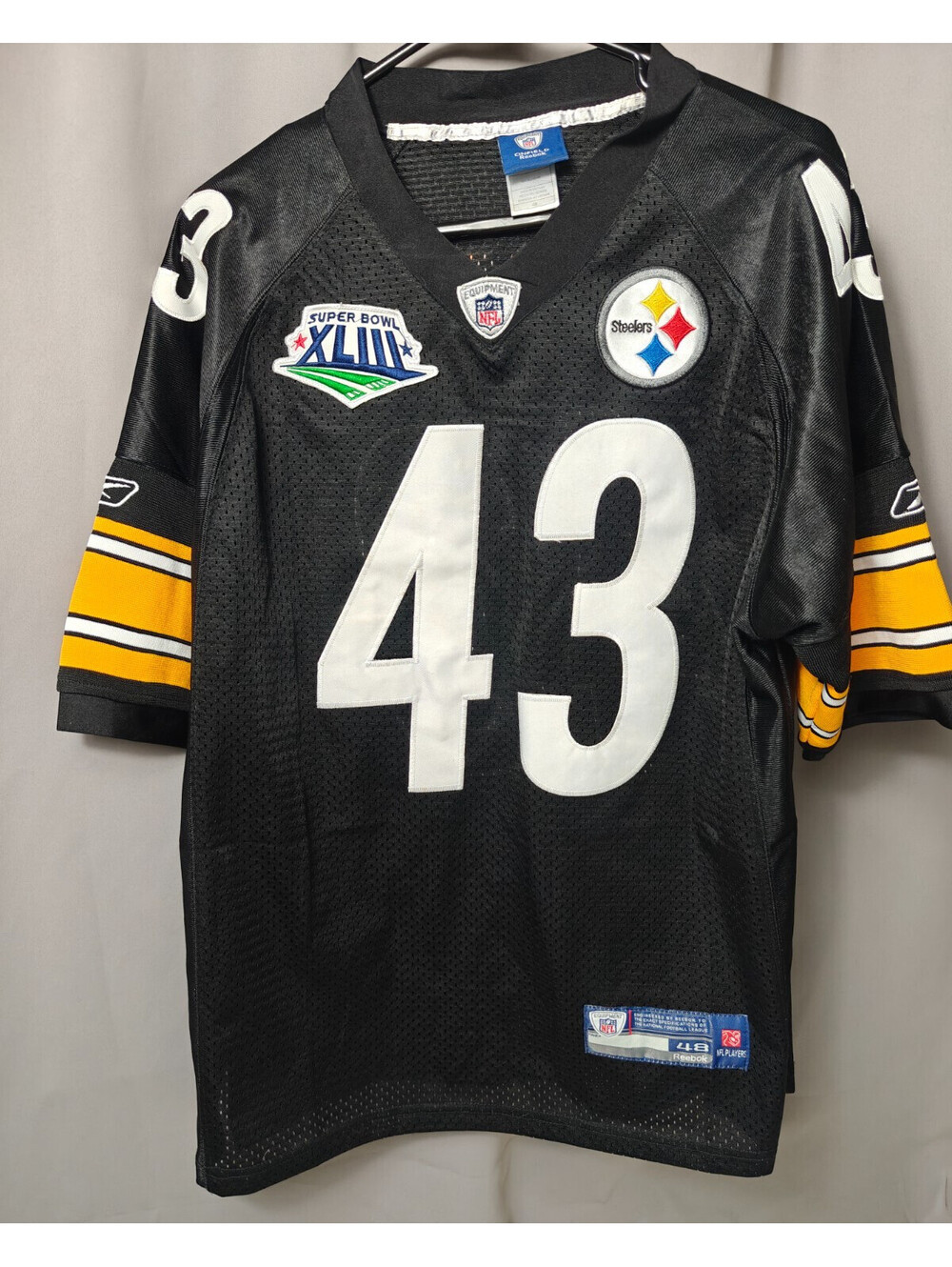 Reebok Pittsburgh Steelers Troy Polamalu #43 On Field Jersey Youth Size XL